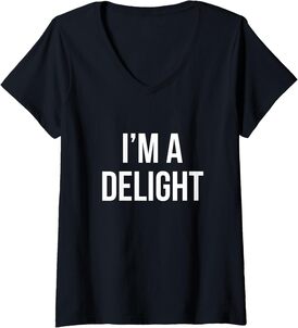 Womens im a delight V-Neck T-Shirt