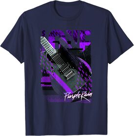 WB100 Purple Rain Love Guitar Retro Prince Collage Logo T-Shirt